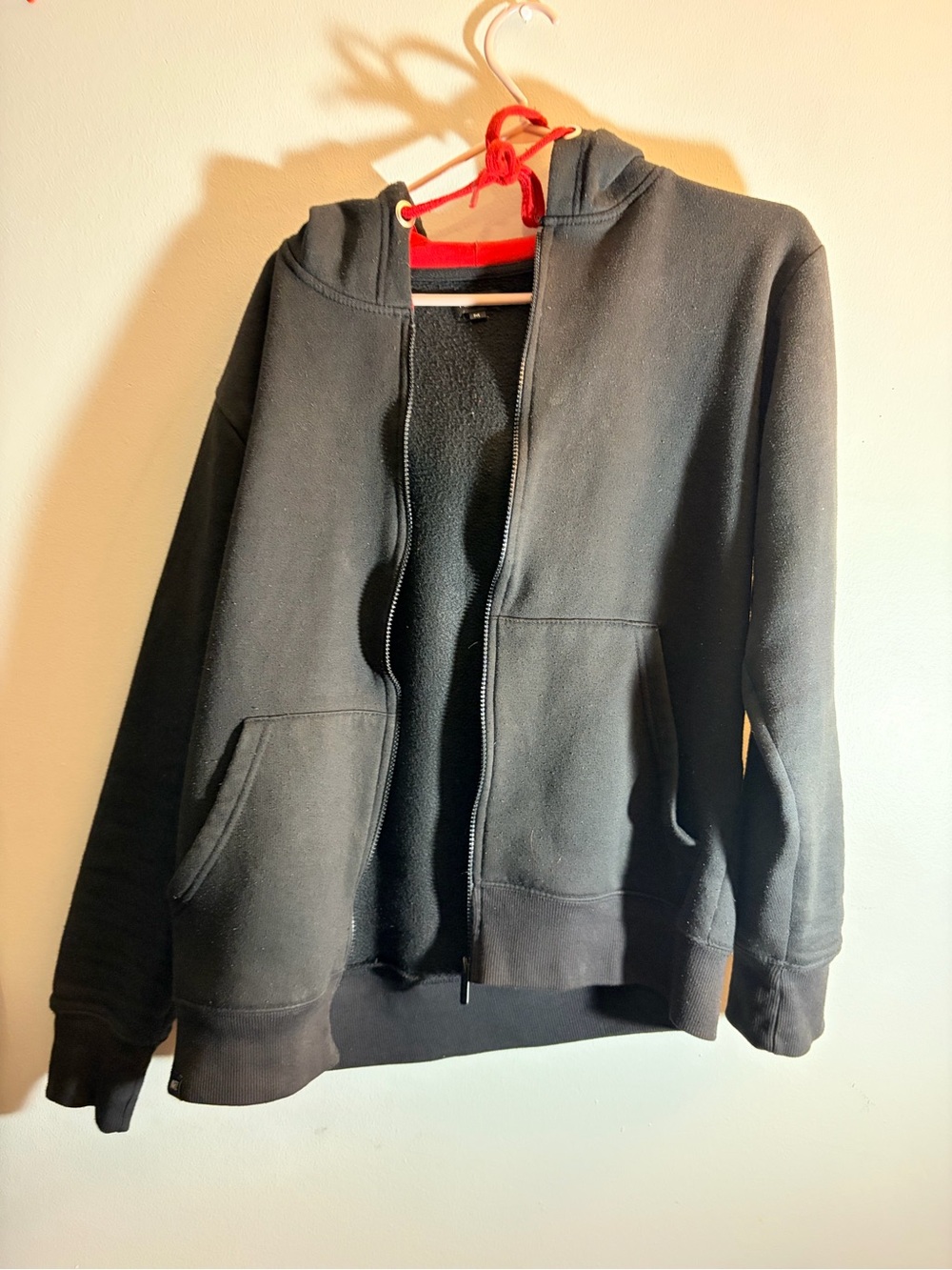 Noro Black Hooded Jacket with Red Accents